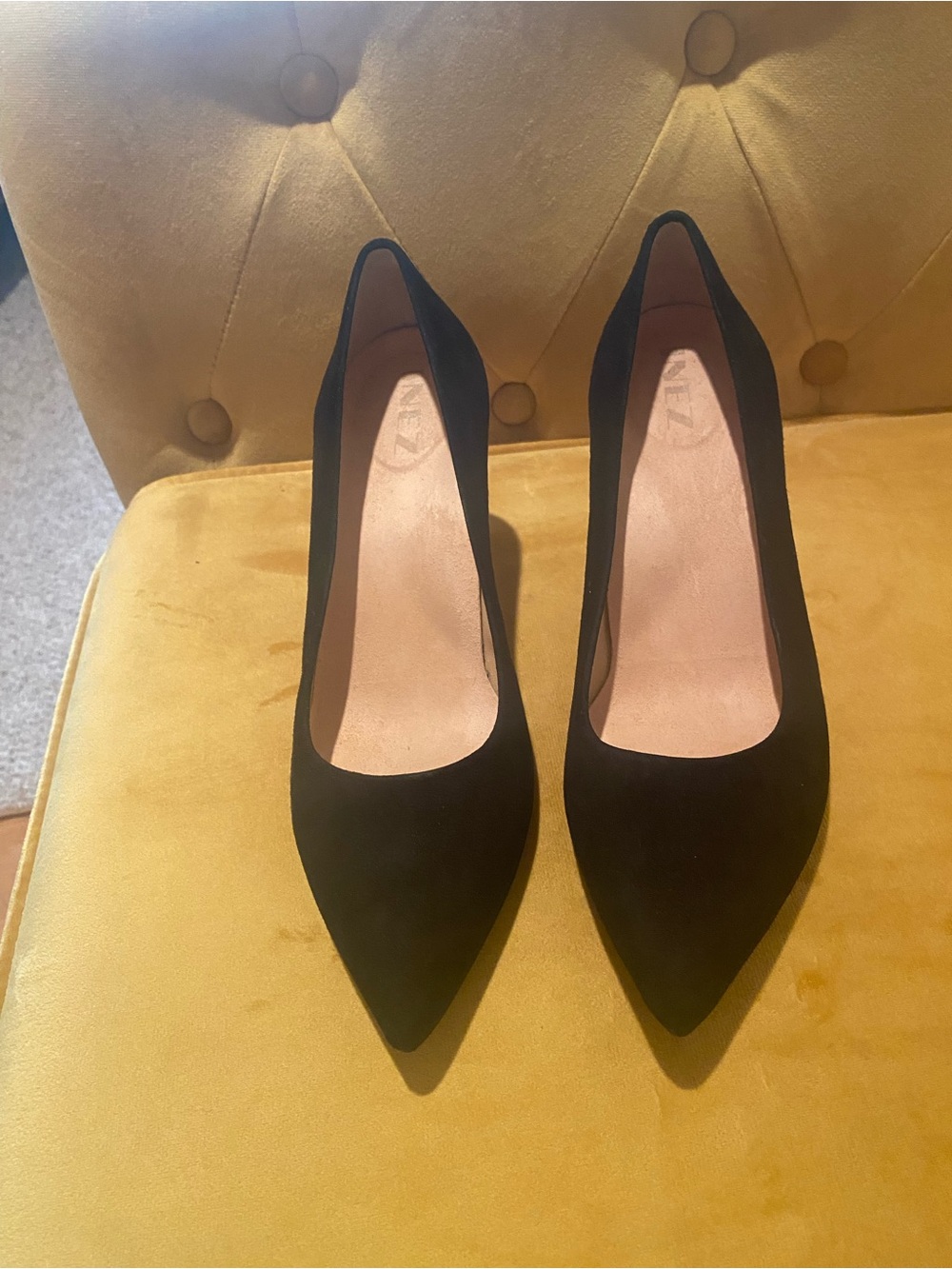 INEZ Classic Black Pointed Toe Pumps Black Suede size 7.5